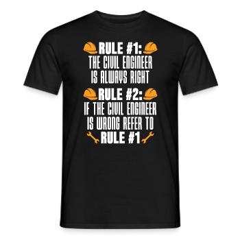 Règle d’ingénieur civil #1 Le bâtiment de l’ingénieur civil - T-shirt homme - noir - Devant - AI Model Male 178 light (178cm)
