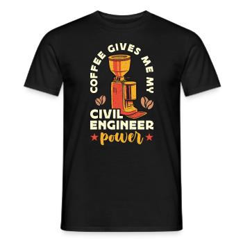 Civil Engineer Coffee Gives Me My Civil Contractor - Männer T-Shirt - Schwarz - Vorne - AI Model Male 178 light (178cm)