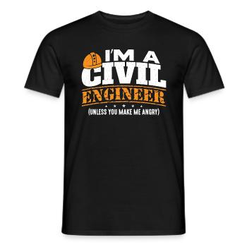 Génie civil Je suis un entrepreneur en génie civil - T-shirt homme - noir - Devant - AI Model Male 178 light (178cm)