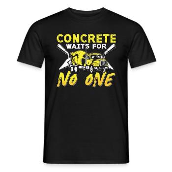 Concrete Finisher Concrete Waits For No One Mason - Männer T-Shirt - Schwarz - Vorne - AI Model Male 178 light (178cm)