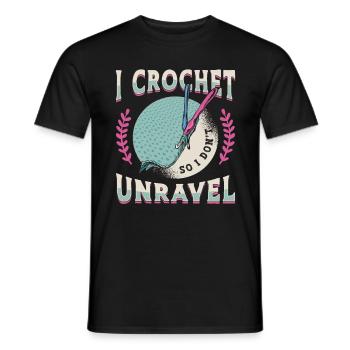 Je crochete pour ne pas démêler les travaux d’aiguille de fabrication - T-shirt homme - noir - Devant - AI Model Male 178 light (178cm)