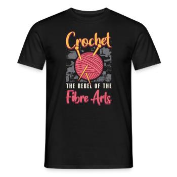 Crocheting Crochet The Rebel Of The Fibre Sewing - Männer T-Shirt - Schwarz - Vorne - AI Model Male 178 light (178cm)