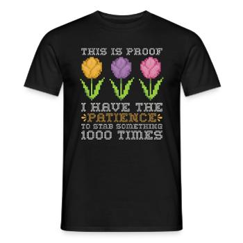 Point de croix C’est la preuve que j’ai Needlepoint - T-shirt homme - noir - Devant - AI Model Male 178 light (178cm)