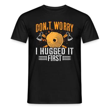 Charpentier Ne vous inquiétez pas, je l’ai étreint d’abord Woodwork - T-shirt homme - noir - Devant - AI Model Male 178 light (178cm)