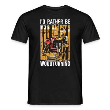 Tournage sur bois Je préfère être le tournage sur bois - T-shirt homme - noir - Devant - AI Model Male 178 light (178cm)
