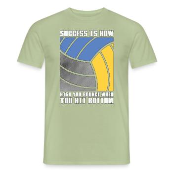 Beach Volleyball Success Is How High Beachball - Männer T-Shirt - Sage - Vorne - AI Model Male 178 light (178cm)