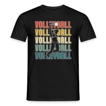 Beach Volleyball Retro Volleyball Set Beachball - T-shirt homme - noir - Devant - AI Model Male 178 light (178cm)