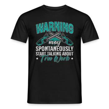 Wood Carving Warning May Spontaneously Woodworking - Männer T-Shirt - Schwarz - Vorne - AI Model Male 178 light (178cm)