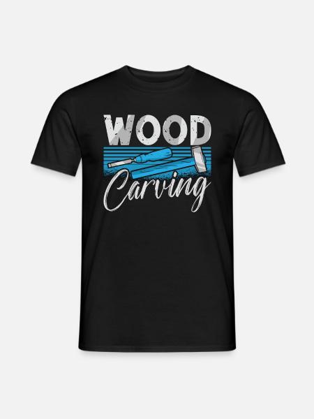 Sculpture sur bois Bûcheron Sculpture sur bois - T-shirt homme - noir