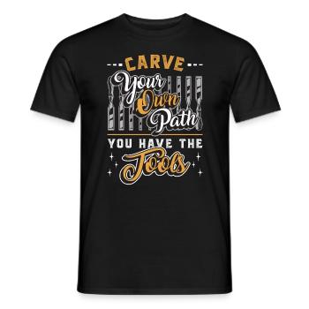 Wood Carving Carve Your Own Path Woodsman Logger - Männer T-Shirt - Schwarz - Vorne - AI Model Male 178 light (178cm)