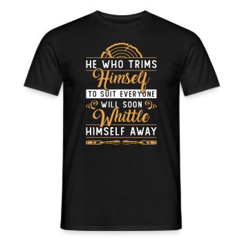 Wood Carving He Who Trims Himself To Woodworking - Men's T-Shirt - black - Front - AI Model Male 178 light (178cm)