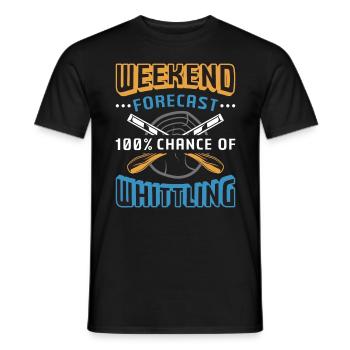 Wood Carving Weekend Forecast 100% Chance Carving - Männer T-Shirt - Schwarz - Vorne - AI Model Male 178 light (178cm)