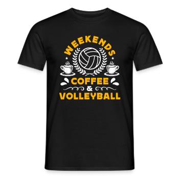 Beach Volleyball Weekends Coffee & Volleyball Set - Männer T-Shirt - Schwarz - Vorne - AI Model Male 178 light (178cm)