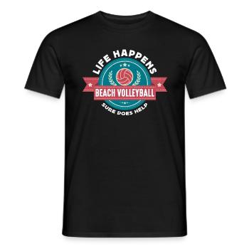 Beach Volleyball Life Happens Beach Volleyball Player - Men's T-Shirt - black - Front - AI Model Male 178 light (178cm)