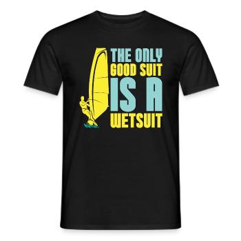 La planche à voile Le seul bon costume est un sport nautique - T-shirt homme - noir - Devant - AI Model Male 178 light (178cm)
