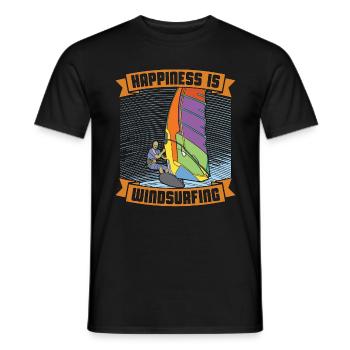 Windsurfing Happiness Is Windsurfing Water Sports - Männer T-Shirt - Schwarz - Vorne - AI Model Male 178 light (178cm)