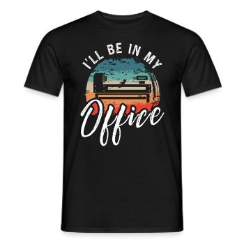 Woodturning I'll Be In My Office Retro Woodworker - Men's T-Shirt - black - Front - AI Model Male 178 light (178cm)