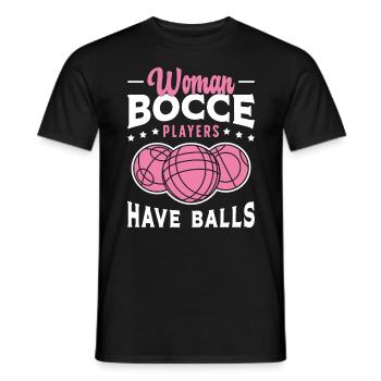 Bocce Ball Femmes Les joueurs de pétanque ont des balles Boule - T-shirt homme - noir - Devant - AI Model Male 178 light (178cm)