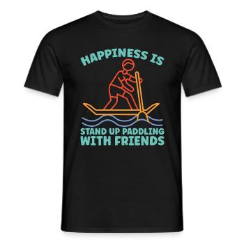 Stand Up Paddle Happiness Is Stand Water Sports - Männer T-Shirt - Schwarz - Vorne - AI Model Male 178 light (178cm)