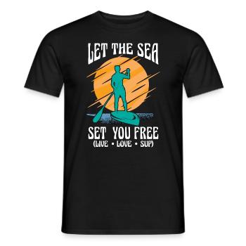 Stand Up Paddle Laissez la mer vous libérer Pagayer - T-shirt homme - noir - Devant - AI Model Male 178 light (178cm)