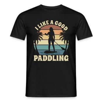 Stand Up Paddle J’aime un bon sport nautique de canotage - T-shirt homme - noir - Devant - AI Model Male 178 light (178cm)