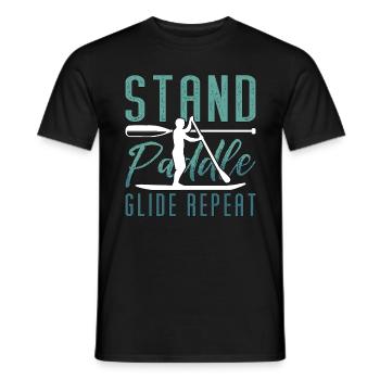 Stand Up Paddle Stand Paddle Glide Paddleboarding - Men's T-Shirt - black - Front - AI Model Male 178 light (178cm)