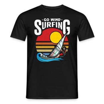 Go Windsurfing Surfboarder Loves Extreme Sports - Men's T-Shirt - black - Front - AI Model Male 178 light (178cm)