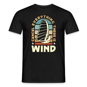Windsurfing Cancel Everything There Is Wakeboard - Men's T-Shirt - black - Front - AI Model Male 178 light (178cm)