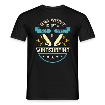 Windsurfing Being Awesome Is Just A Water Sports - Men's T-Shirt - black - Front - AI Model Male 178 light (178cm)