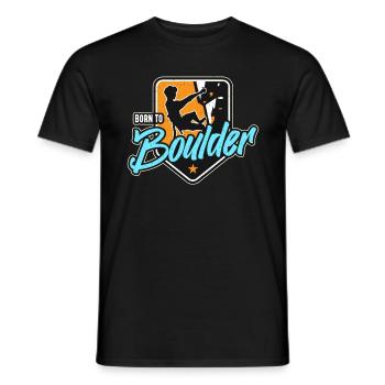 Indoor Climbing Born To Boulder Climbing Hall - Männer T-Shirt - Schwarz - Vorne - AI Model Male 178 light (178cm)