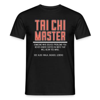 Maître de Tai Chi Quelqu’un qui résout les problèmes Taiji - T-shirt homme - noir - Devant - AI Model Male 178 light (178cm)
