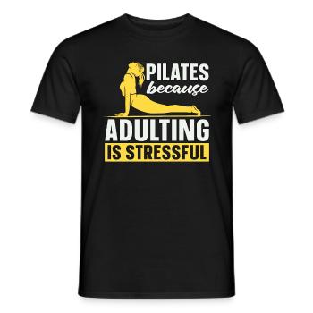 Pilates Because Adulting Is Stressful Reformer - Men's T-Shirt - black - Front - AI Model Male 178 light (178cm)