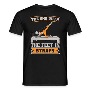Pilates The One With The Feet In Straps Reformer - Men's T-Shirt - black - Front - AI Model Male 178 light (178cm)