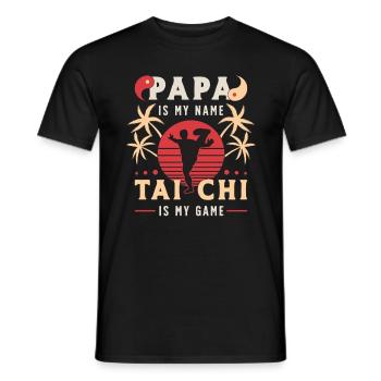 Tai Chi Papa Is My Name Tai Chi Is My Game Qigong - Männer T-Shirt - Schwarz - Vorne - AI Model Male 178 light (178cm)