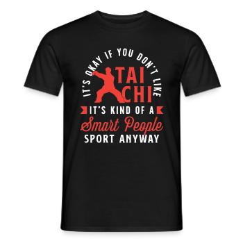 Tai Chi Ce n’est pas grave si vous n’aimez pas le Taiji Wushu - T-shirt homme - noir - Devant - AI Model Male 178 light (178cm)