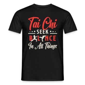 Tai Chi Seek Balance In All Things Meditation - Men's T-Shirt - black - Front - AI Model Male 178 light (178cm)