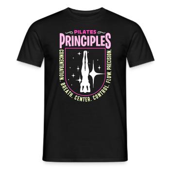 Principes de Pilates Concentration Respiration Méditation - T-shirt homme - noir - Devant - AI Model Male 178 light (178cm)