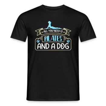 Pilates All You Need Is Pilates And A Dog Reformer - Männer T-Shirt - Schwarz - Vorne - AI Model Male 178 light (178cm)