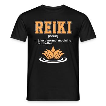 Reiki Noun Like Normal Medicine Energy Healing - Men's T-Shirt - black - Front - AI Model Male 178 light (178cm)