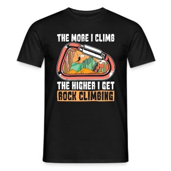 Rock Climbing The More I Climb The Higher Boulder - Men's T-Shirt - black - Front - AI Model Male 178 light (178cm)