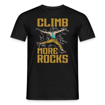 Rock Climbing Climb More Rocks Mountain Climbing - Männer T-Shirt - Schwarz - Vorne - AI Model Male 178 light (178cm)