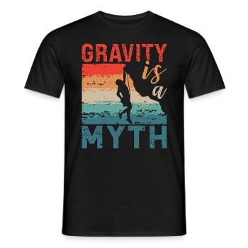 L’escalade intérieure La gravité est un mythe Rétro Bloc - T-shirt homme - noir - Devant - AI Model Male 178 light (178cm)