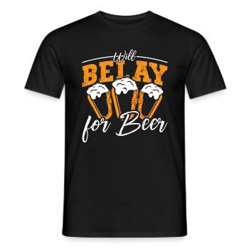 Indoor Climbing Will Belay For Beer Mountaineer - Männer T-Shirt - Schwarz - Vorne - AI Model Male 178 light (178cm)