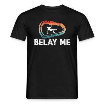 Indoor Climbing Belay Me Retro Boulder Mountaineer - Männer T-Shirt - Schwarz - Vorne - AI Model Male 178 light (178cm)