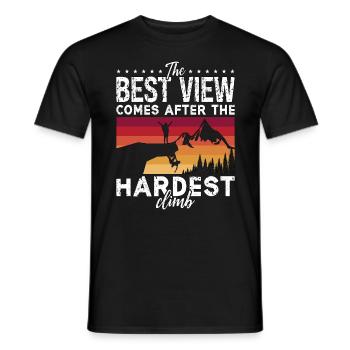 Rock Climbing The Best View Comes Mountaineering - Männer T-Shirt - Schwarz - Vorne - AI Model Male 178 light (178cm)