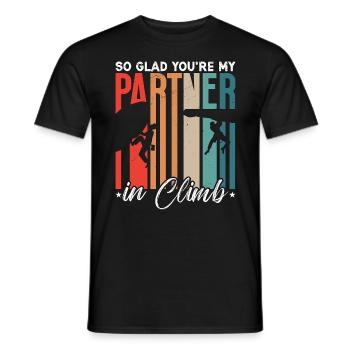 Rock Climbing So Glad You're My Partner Bouldering - Männer T-Shirt - Schwarz - Vorne - AI Model Male 178 light (178cm)