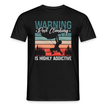 Warning Rock Climbing Is Highly Mountaineering - Men's T-Shirt - black - Front - AI Model Male 178 light (178cm)