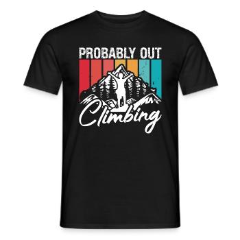 Rock Climbing Probably Out Climbing Retro Boulder - Men's T-Shirt - black - Front - AI Model Male 178 light (178cm)