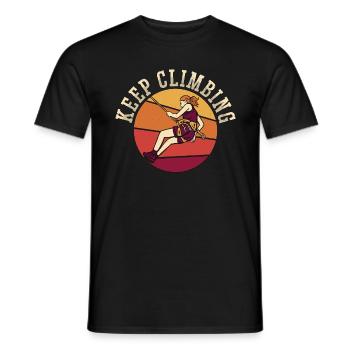Rock Climbing Keep Climbing Mountain Sport Boulder - Men's T-Shirt - black - Front - AI Model Male 178 light (178cm)