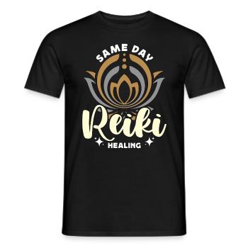 Reiki Same Day Reiki Healing Healer Meditation - Men's T-Shirt - black - Front - AI Model Male 178 light (178cm)